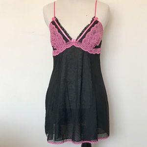 Betsey Johnson Black Babydoll Nightie Slip